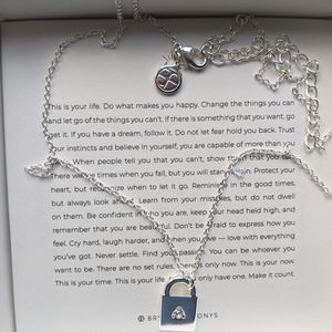Bryan Anthonys silver lock necklace, new in box